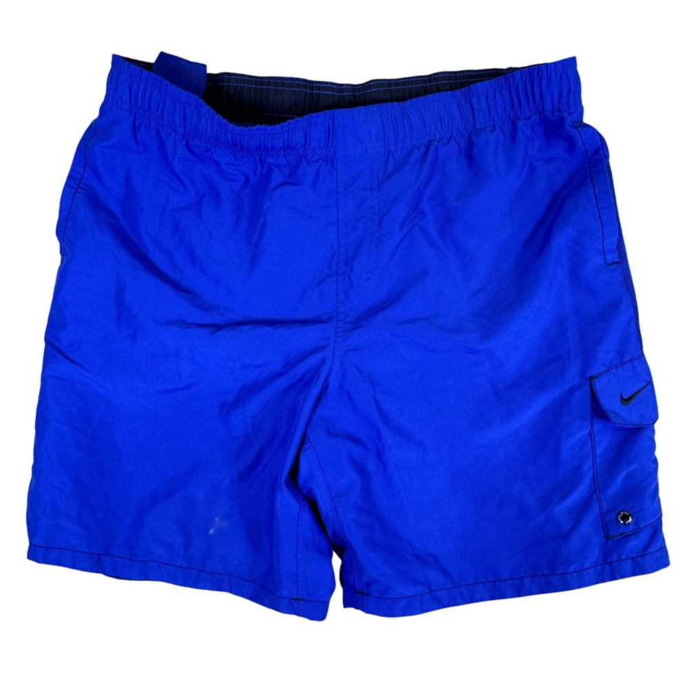 Nike Mens Royal Blue Swim Trunks Cargo Pocket Mesh Lined XL RN37966